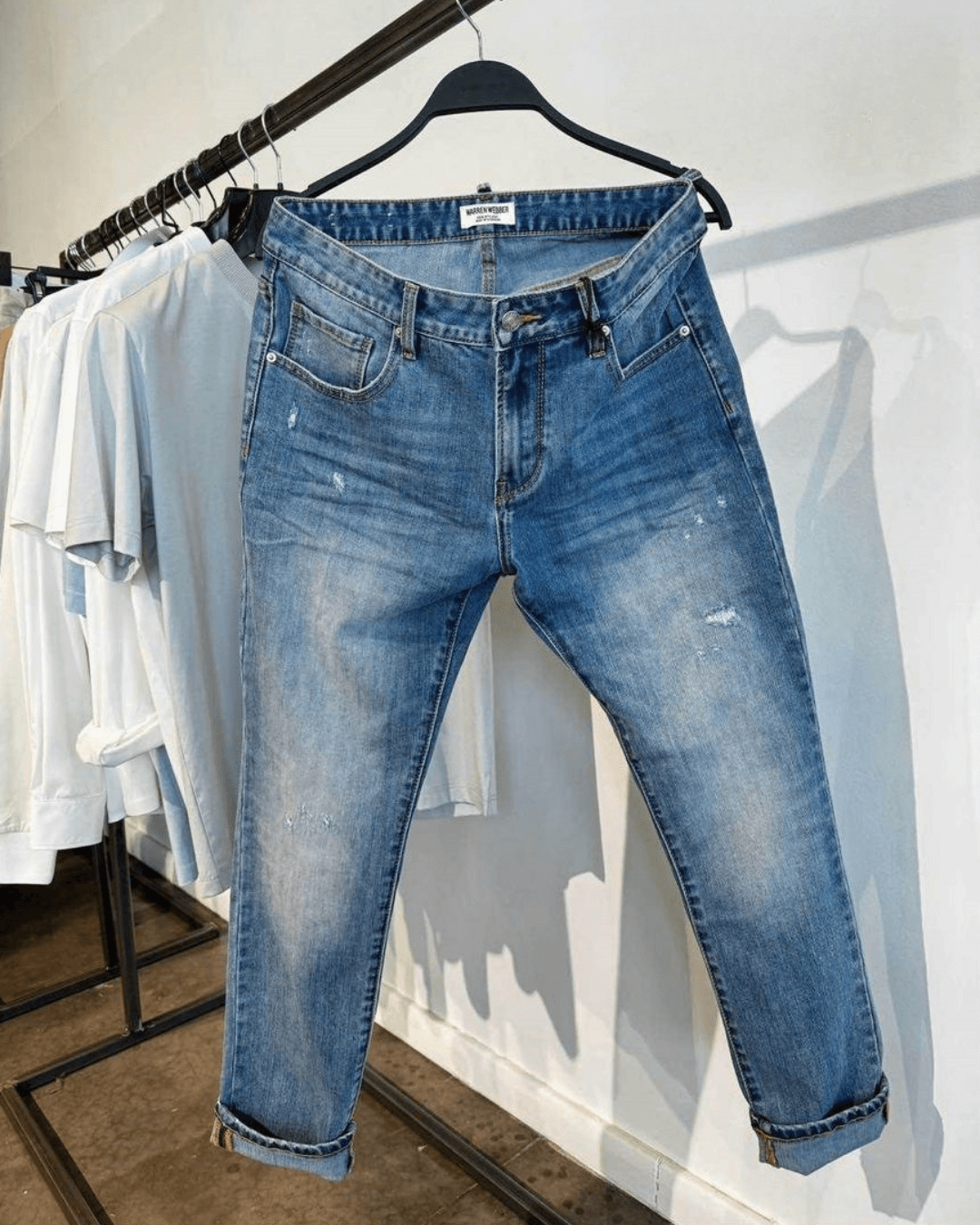 Regular Fit Denim Trousers - Blue