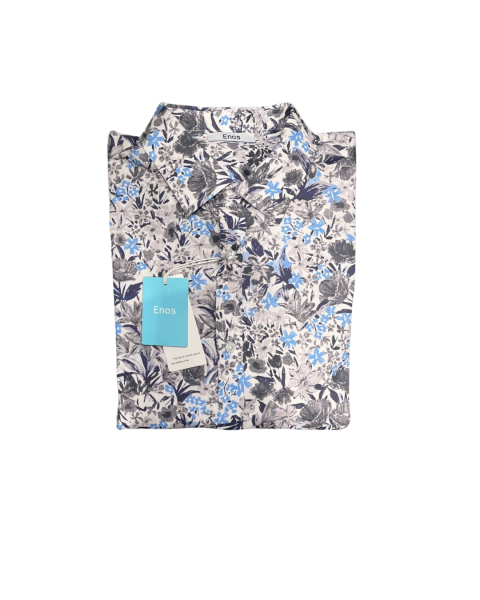 Slim Fit Printed Shirt - Sky Blue