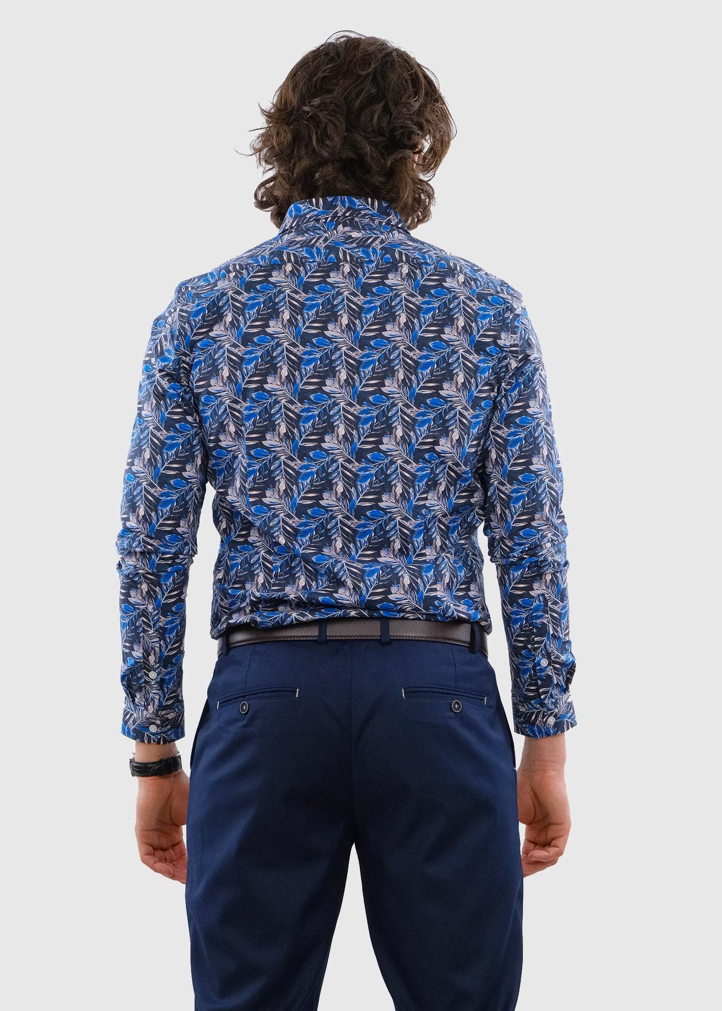 Slim Fit Printed Shirt - Blue