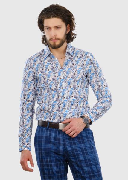 Slim Fit Printed Shirt - White