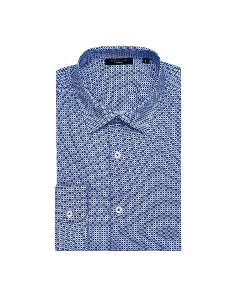 Mini Print Detail Shirt - Blue