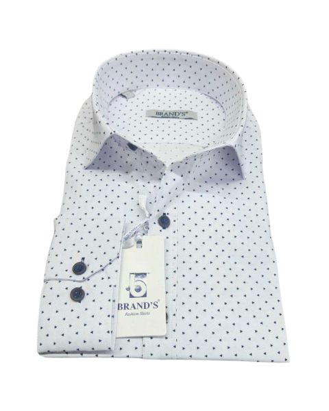 Mini Print Detail Shirt - White