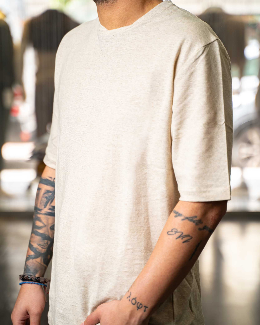 Rebel Linen T-shirt - Beige
