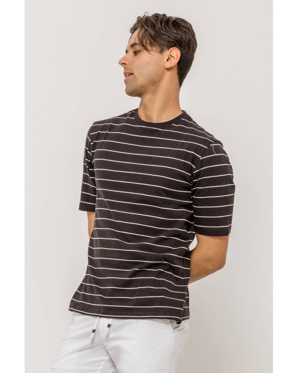 Rebel Striped T-shirt - Black