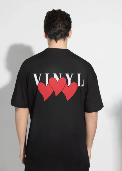 Vinyl Heartbeat T-shirt - Black