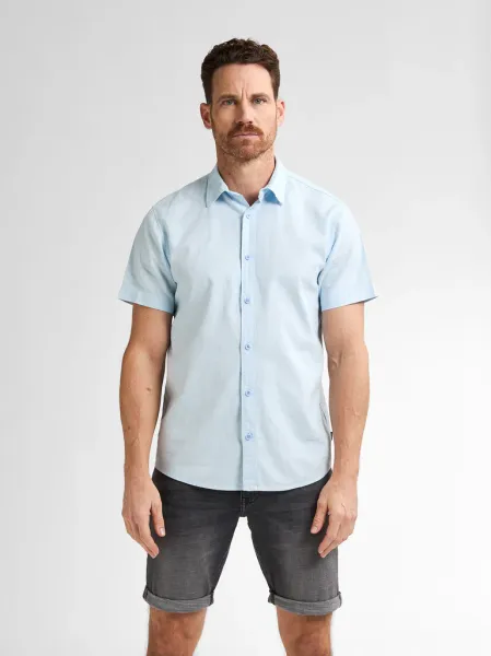 Petrol Plain Linen Shirt Oceanbreeze - Sky Blue