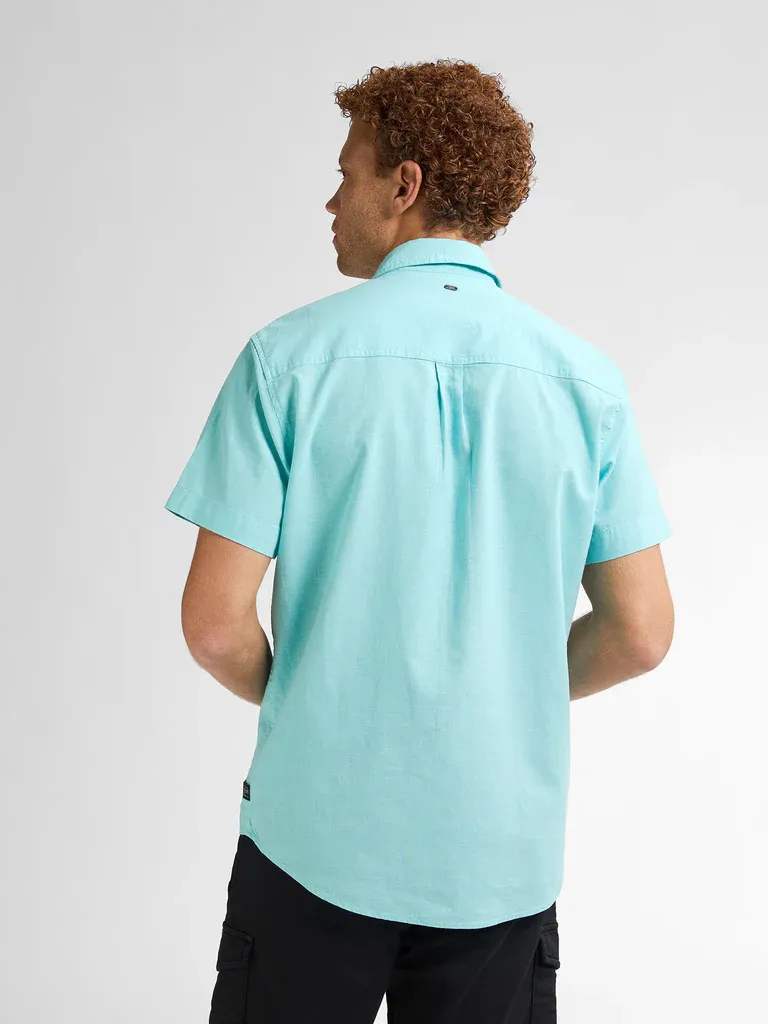 Petrol Plain Linen Shirt Oceanbreeze - Turquoise