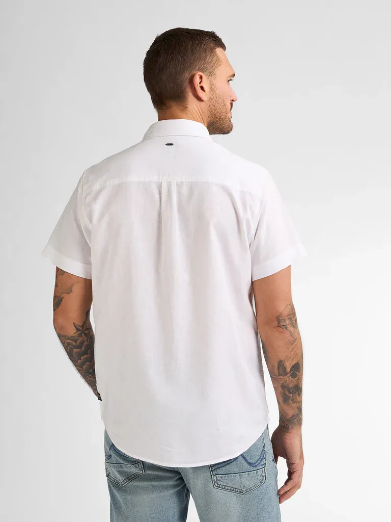 Petrol Plain Linen Shirt Oceanbreeze - White