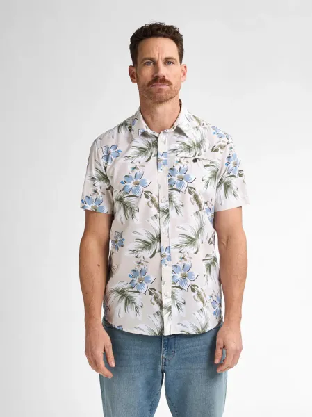 Petrol All-over Print Shirt Conchline - Beige