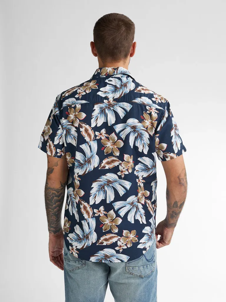 Petrol All-over Print Shirt Conchline - Blue