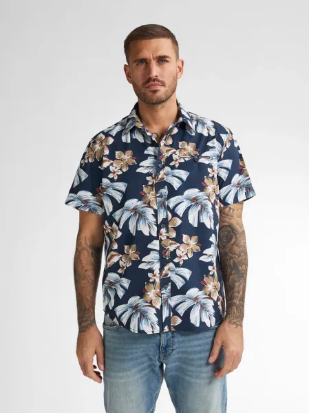 Petrol All-over Print Shirt Conchline - Blue
