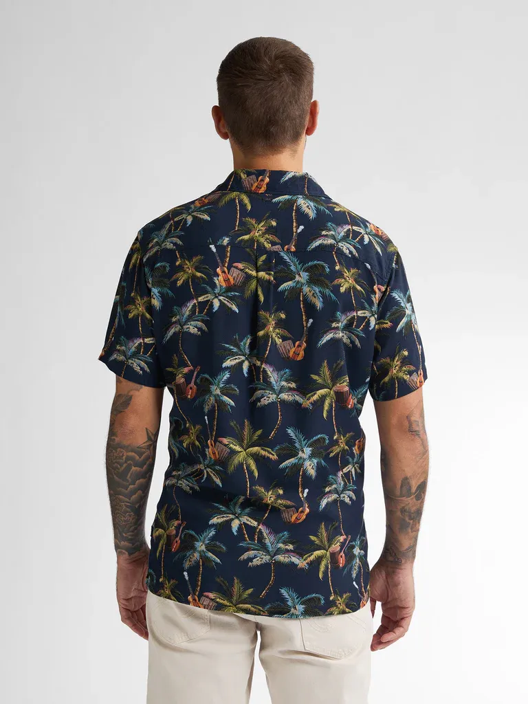 Petrol All-over Print Shirt Seaforest - Blue
