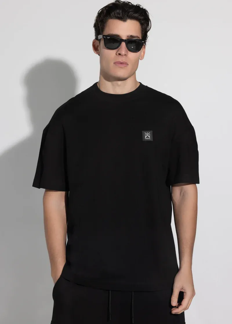 Vinyl Teddy Bear Back Tee - Black