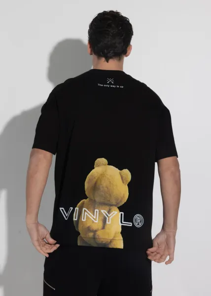 Vinyl Teddy Bear Back Tee - Black