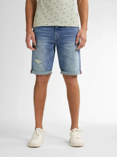 Petrol Boyd Ripped Denim Shorts Flamingstone - Blue