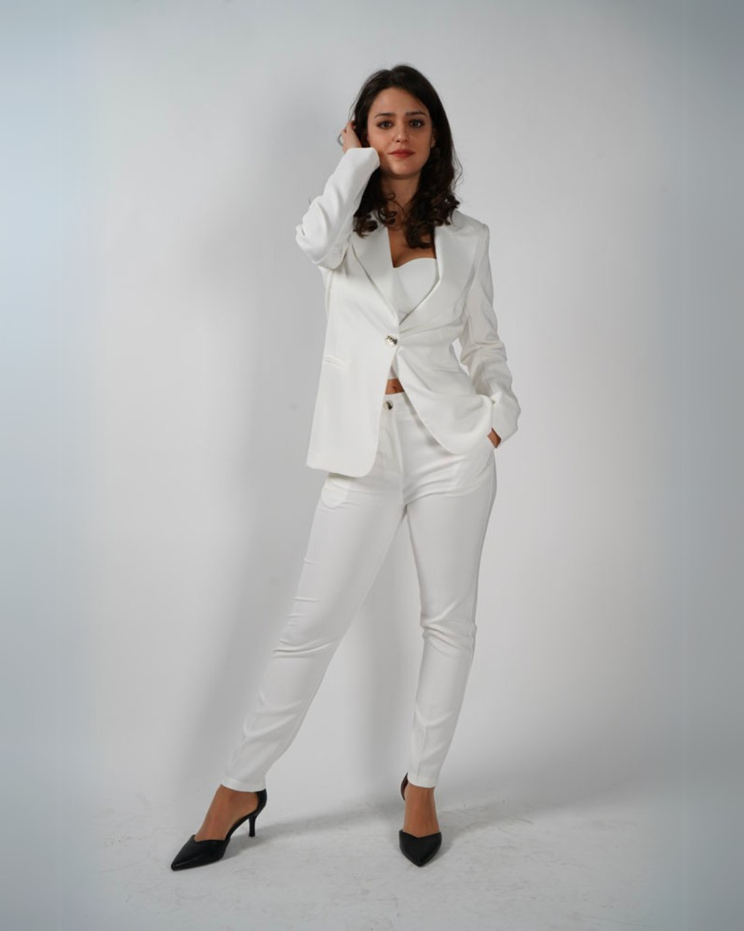 Elegant Blazer Jacket - White