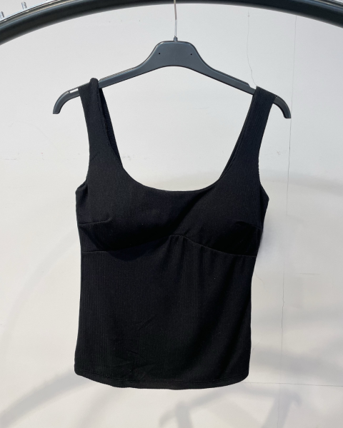 Ribbed Tank Top - Black