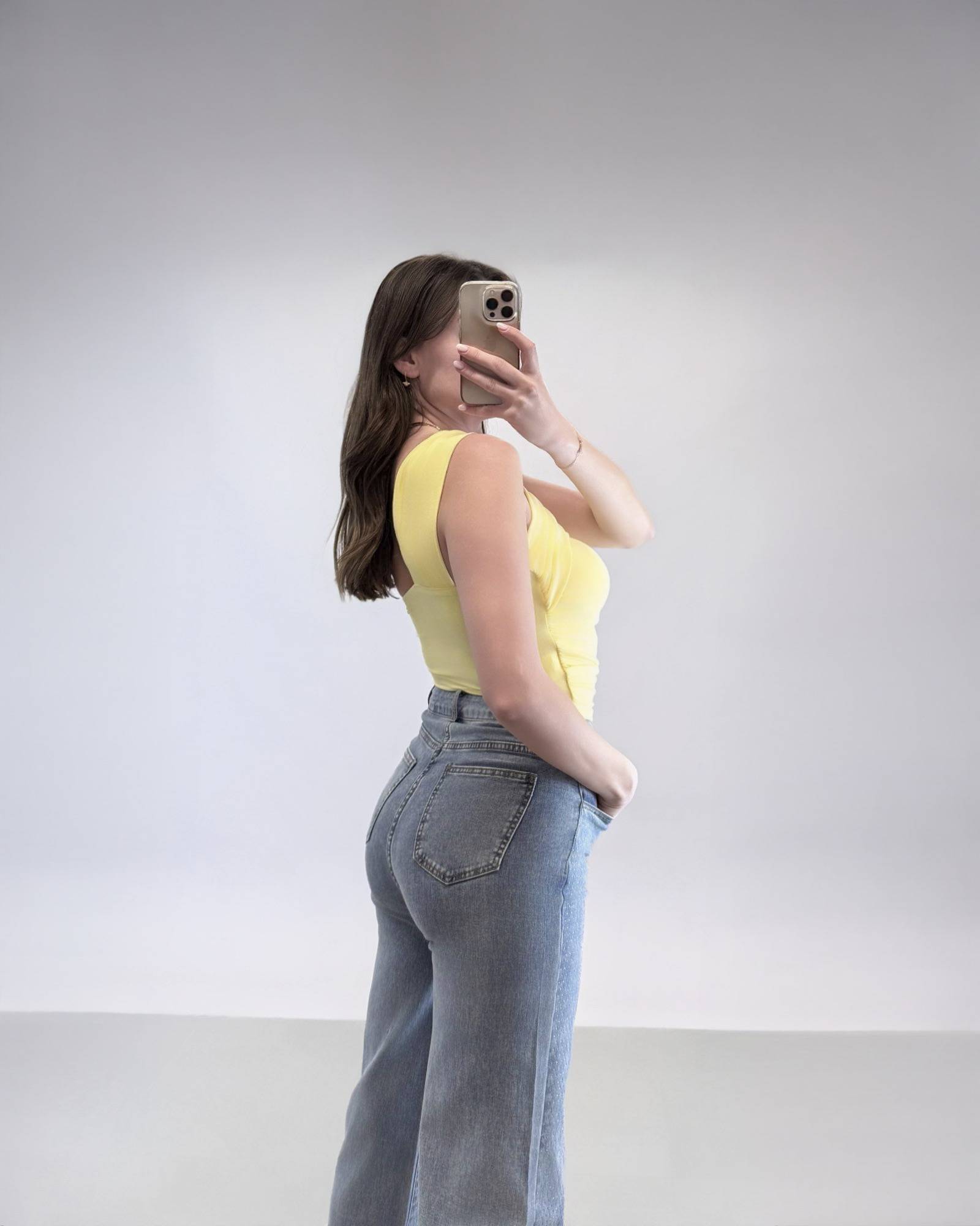 One Shoulder Twist Crop Top - Yellow