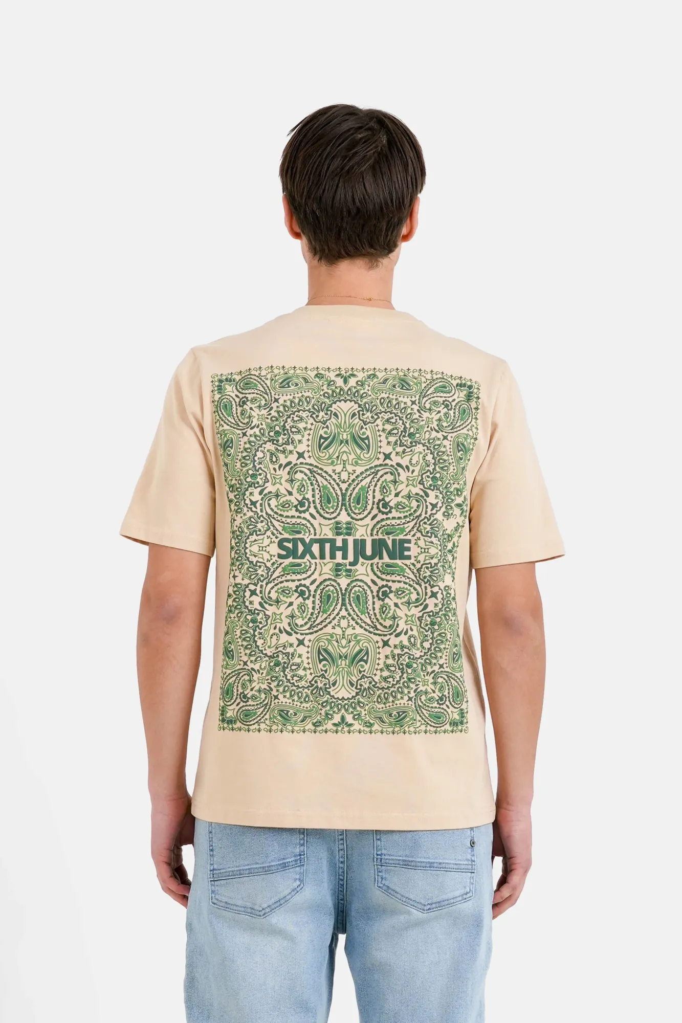 Sixth June Bandana Pattern T-shirt - Beige