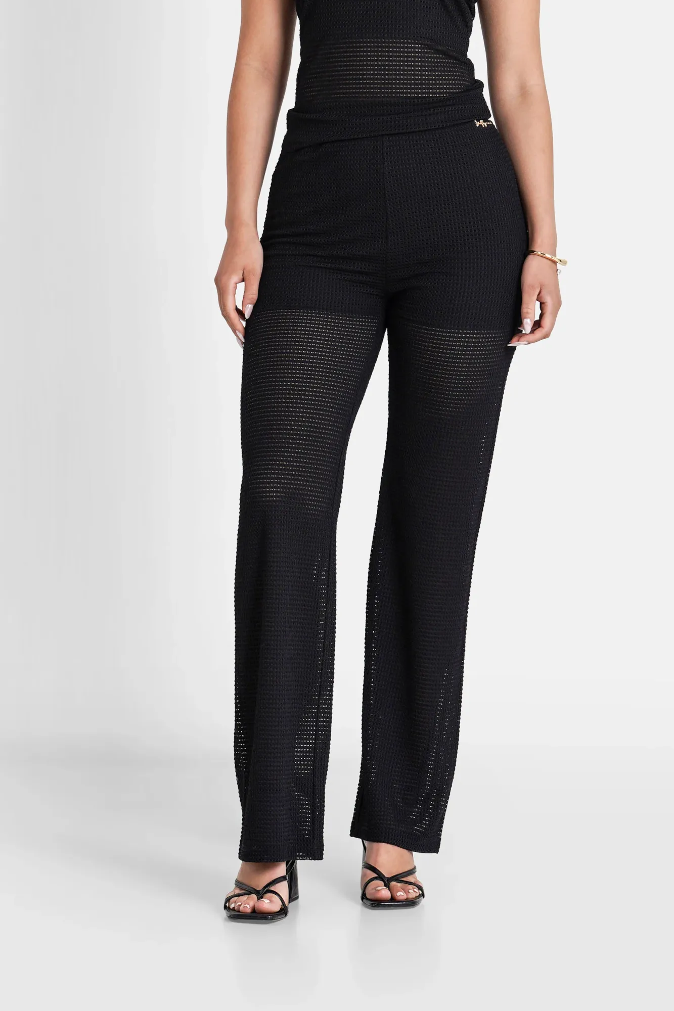 Sixth June Jewel Crochet Pants - Black