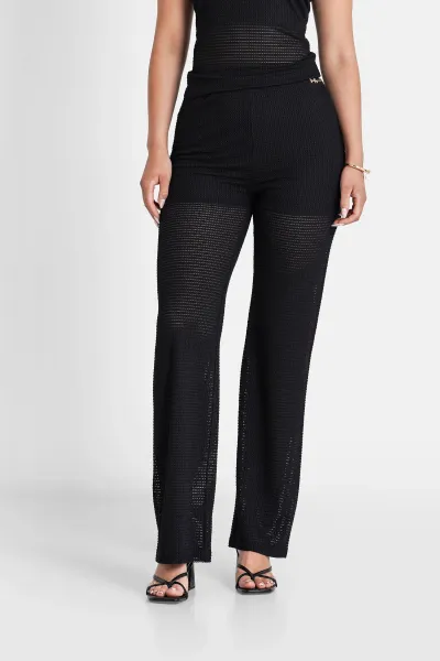 Sixth June Jewel Crochet Pants - Black