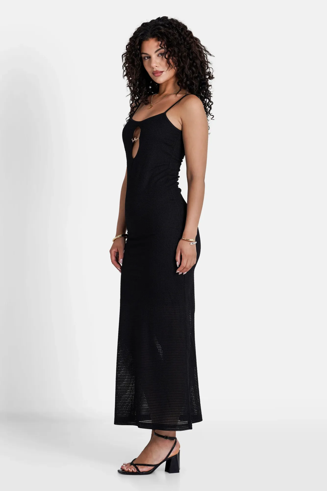 Sixth June Jewel Crochet Dress - Black