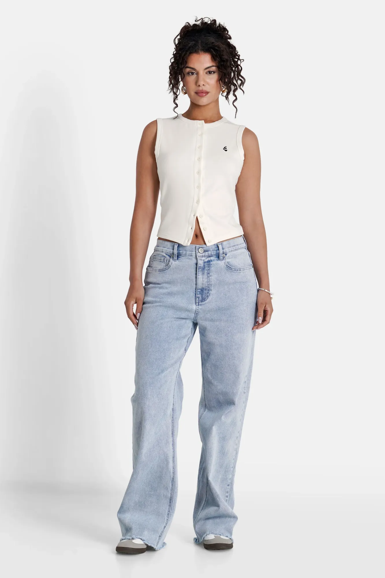 Sixth June Heart Logo Button-Down Top - Beige