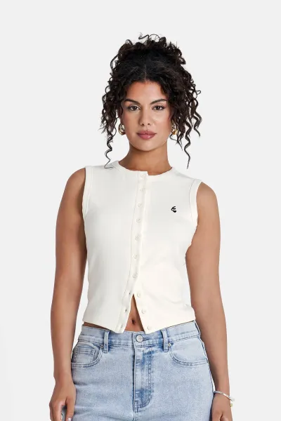 Sixth June Heart Logo Button-Down Top - Beige