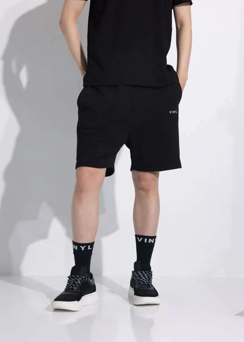 Vinyl Needlecraft Logo Shorts - Black