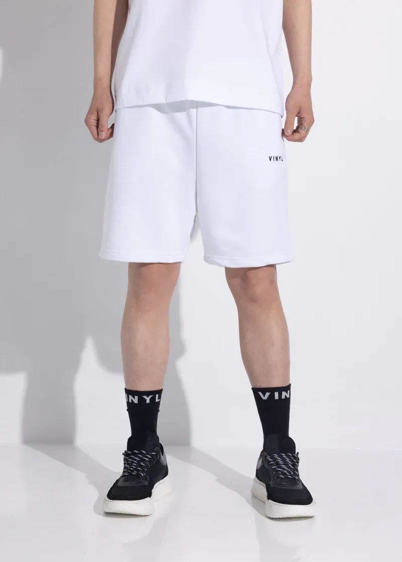 Vinyl Needlecraft Logo Shorts - White