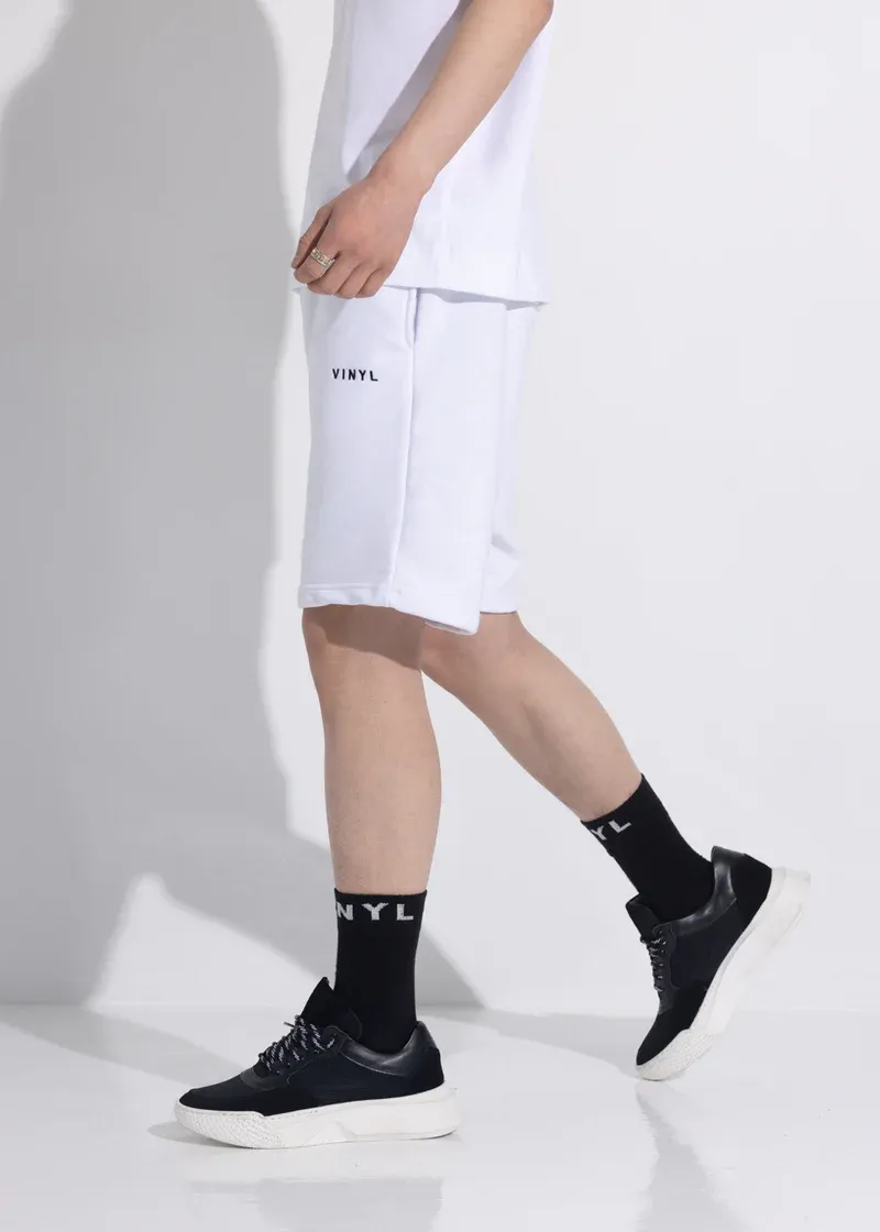 Vinyl Needlecraft Logo Shorts - White