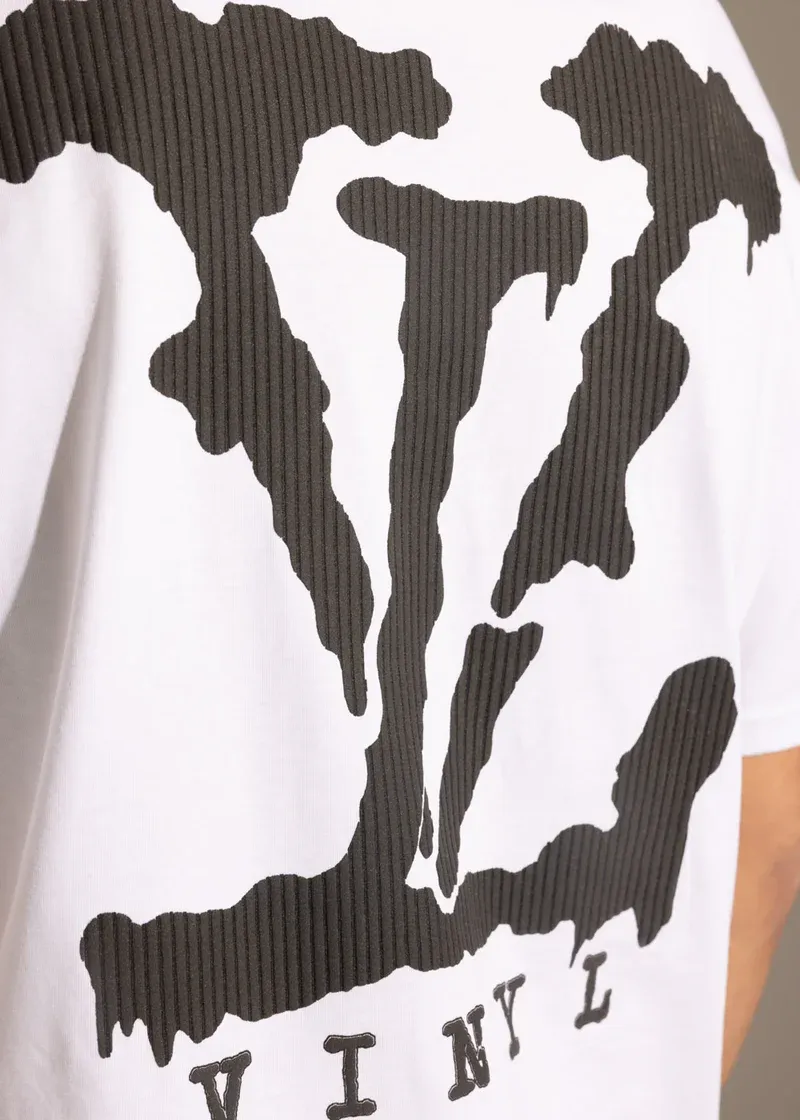 Vinyl Elevated Back Print T-shirt - White