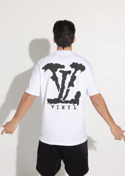 Vinyl Elevated Back Print T-shirt - White