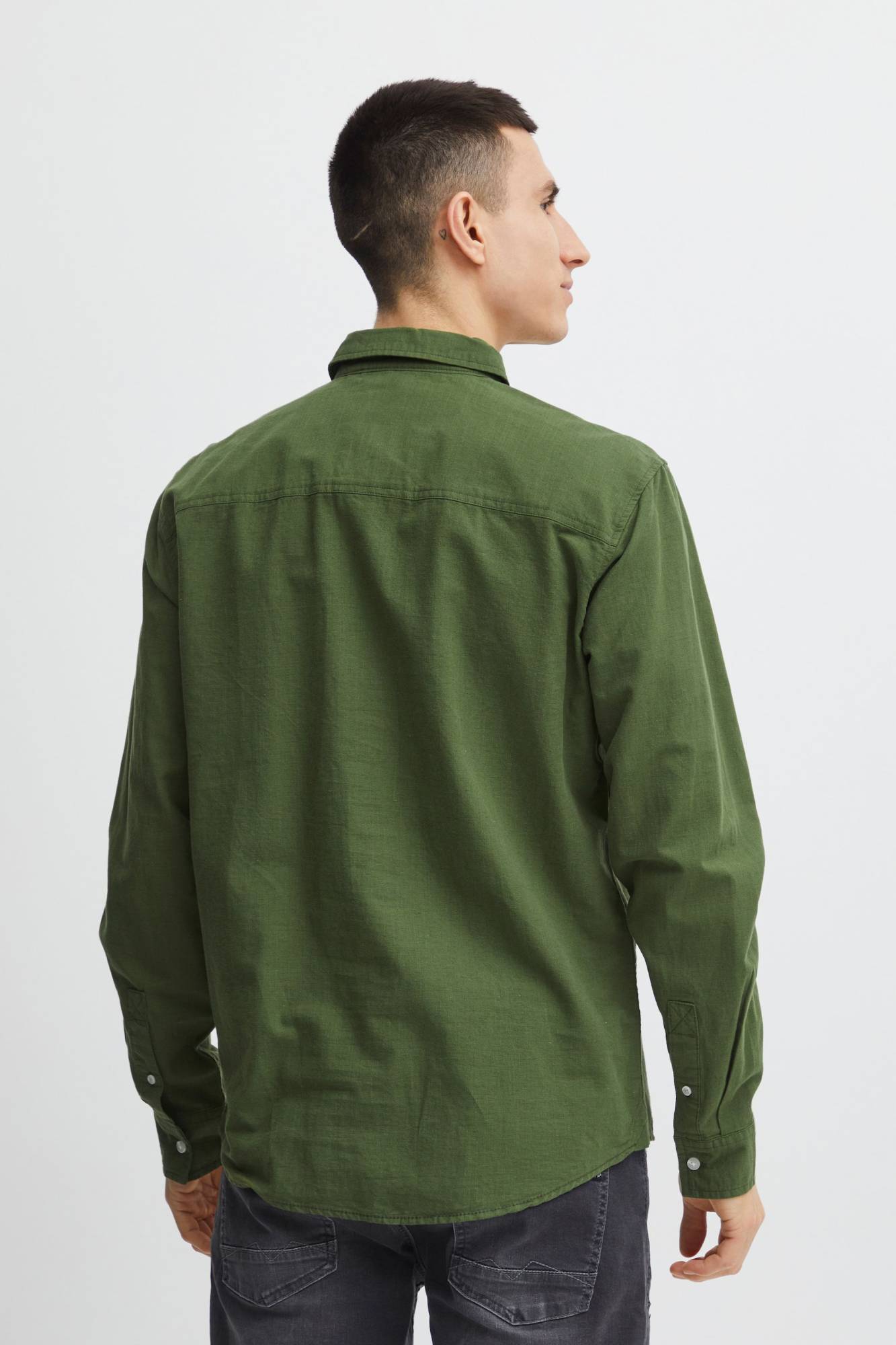Blend Linen Shirt - Green