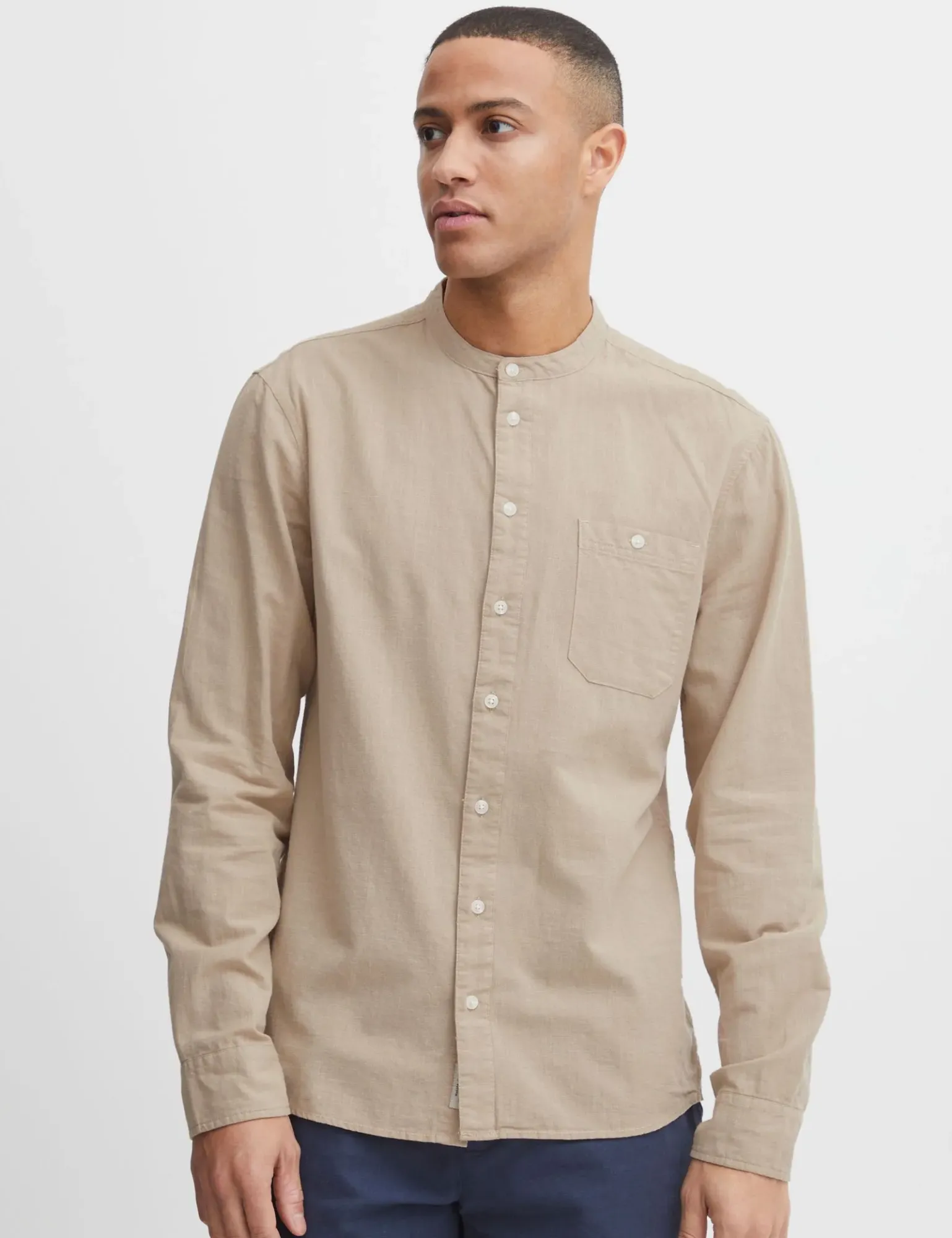 Blend Linen Shirt - Beige