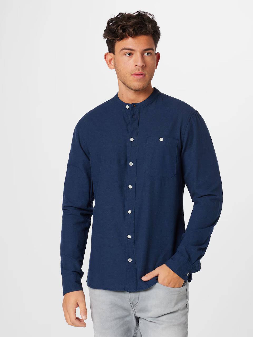Blend Linen Shirt - Blue
