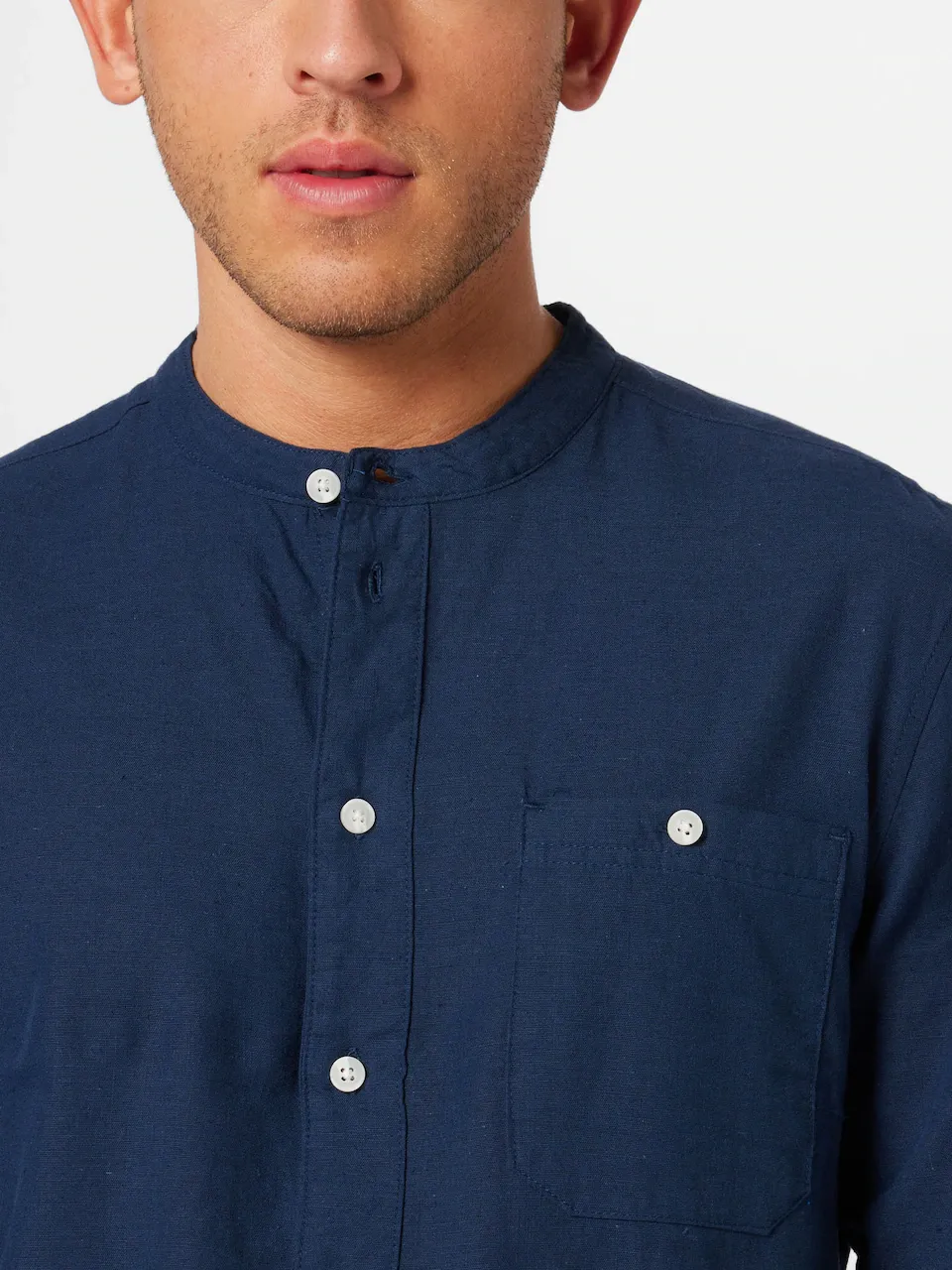 Blend Linen Shirt - Blue