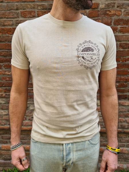 Impossible Back Print T-shirt - Beige