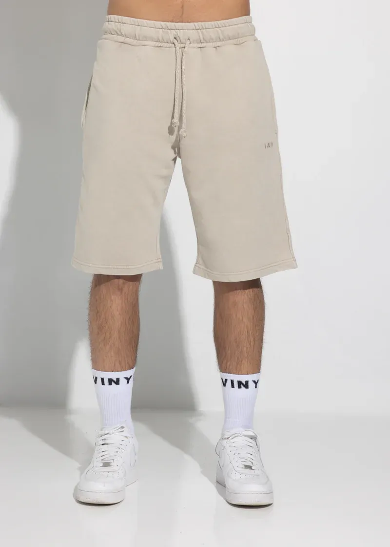 Vinyl Premium Washed Shorts - Beige