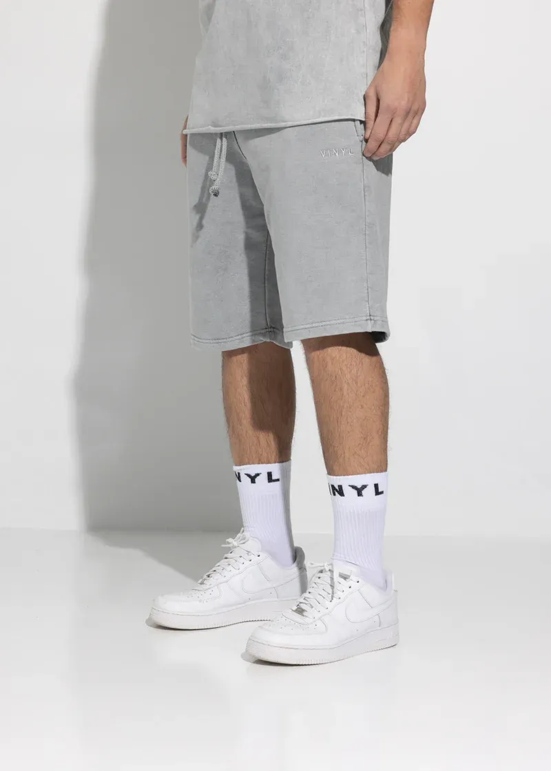 Vinyl Premium Washed Shorts - Grey