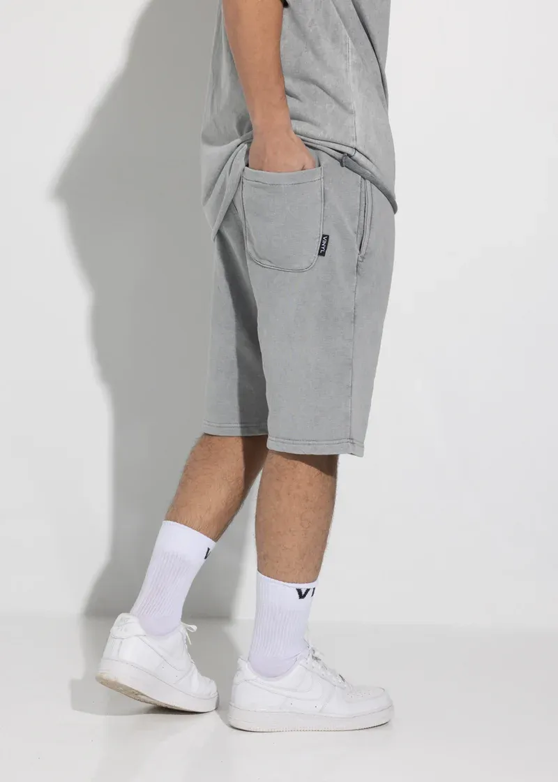 Vinyl Premium Washed Shorts - Grey
