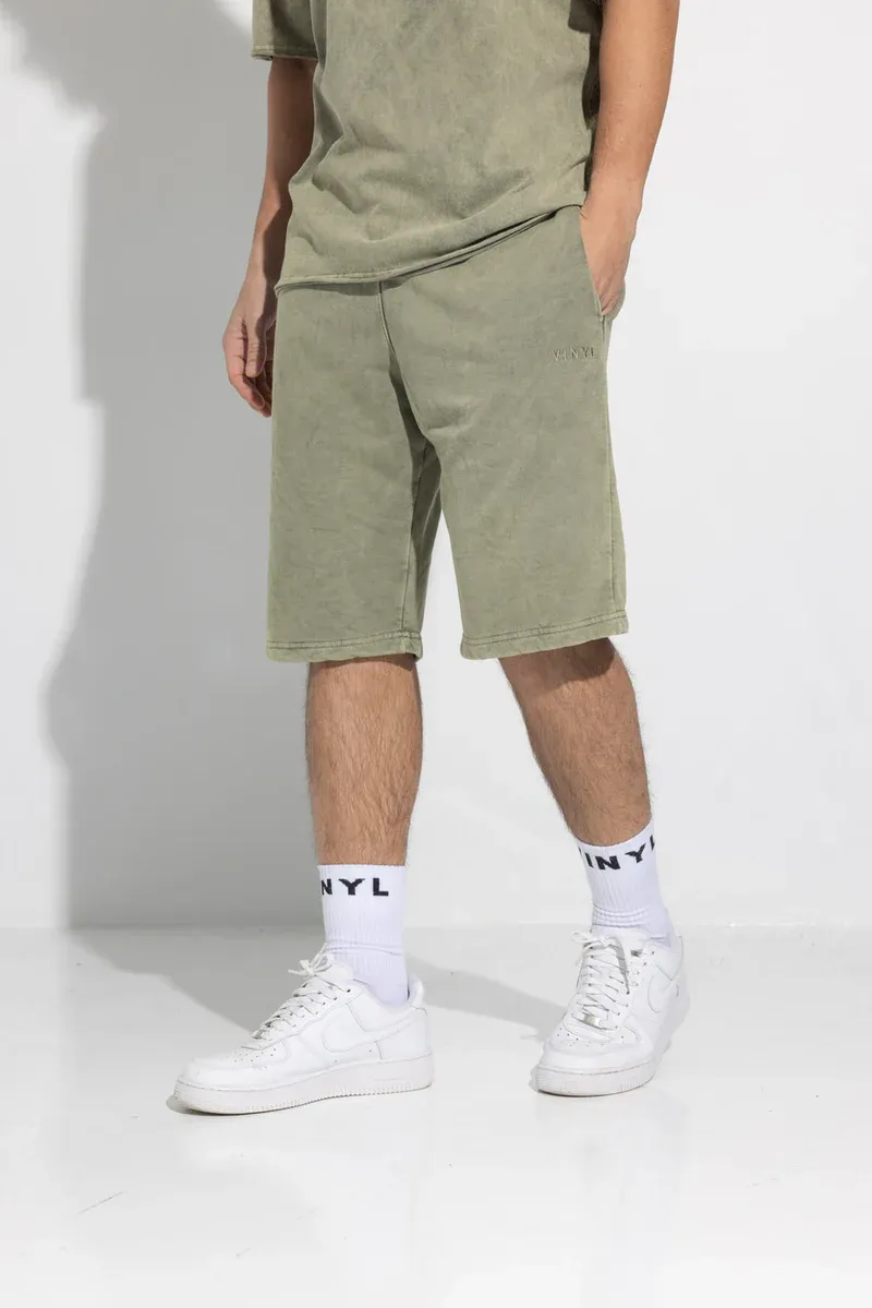 Vinyl Premium Washed Shorts - Khaki
