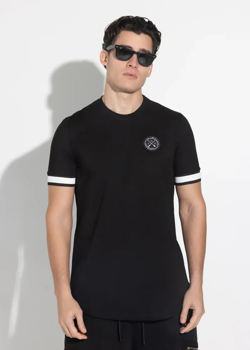 Vinyl Elastic Cuff T-shirt - Black