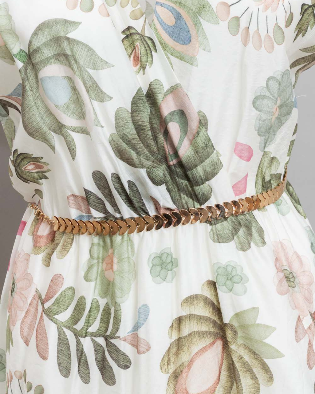 Floral Print Summer Dress - Khaki