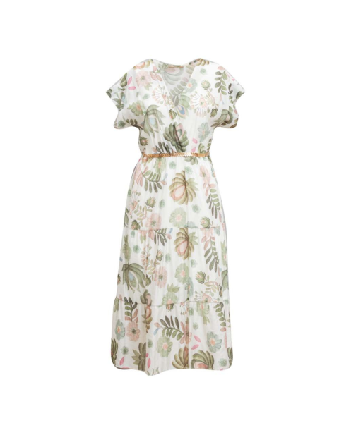 Floral Print Summer Dress - Khaki