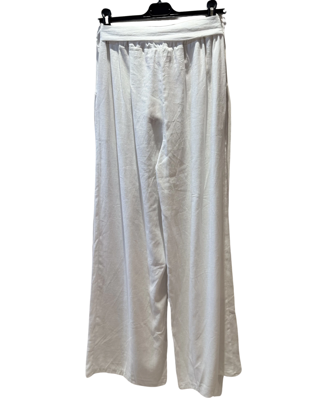 Wide Leg Linen Pants - White