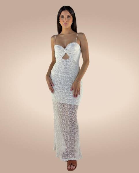 Crochet Mermaid Dress - White