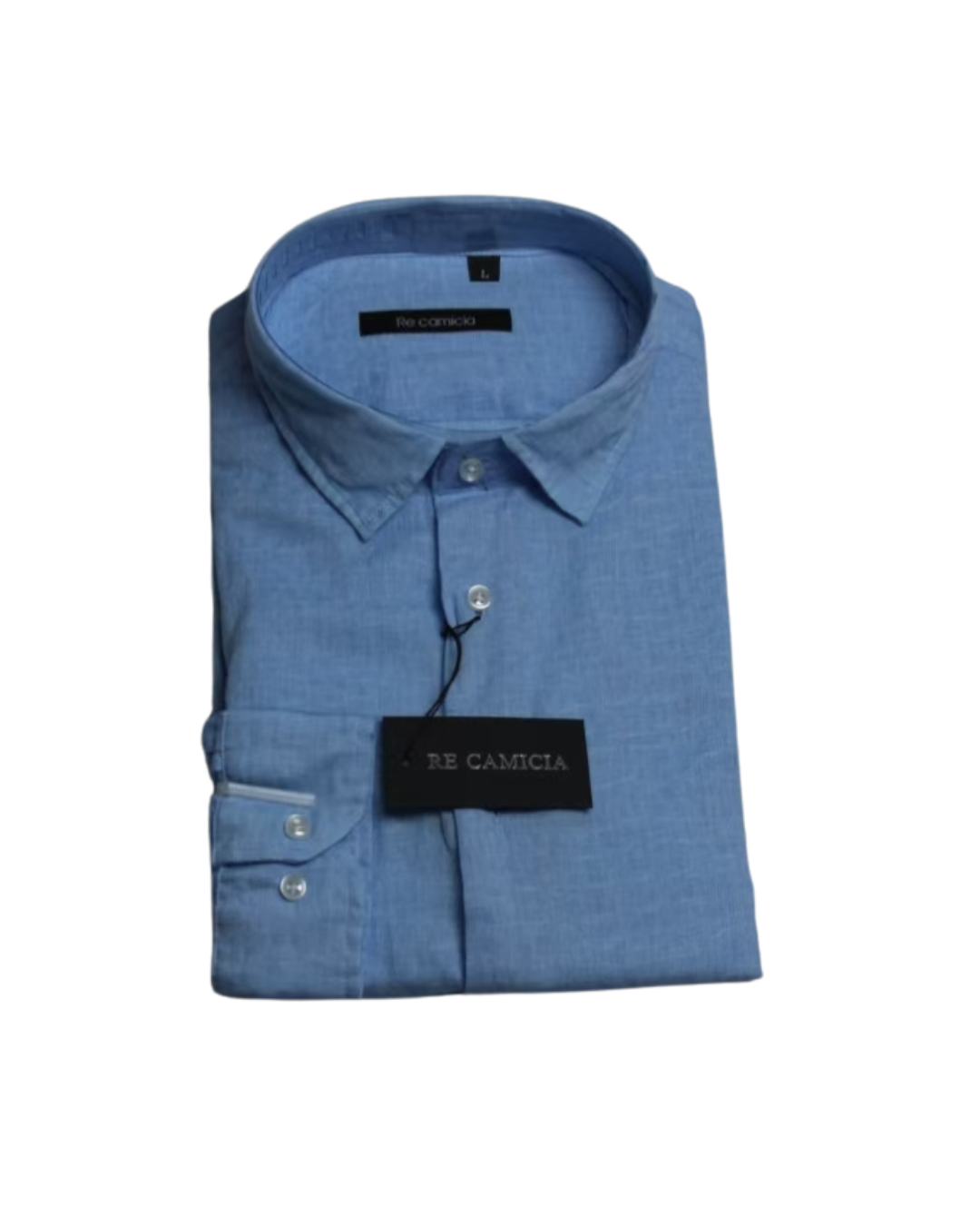 Linen Patterned Shirt - Sky Blue