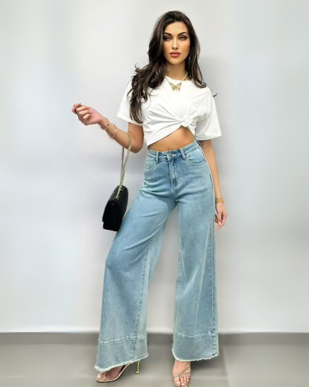 Wide Leg Jeans - Blue