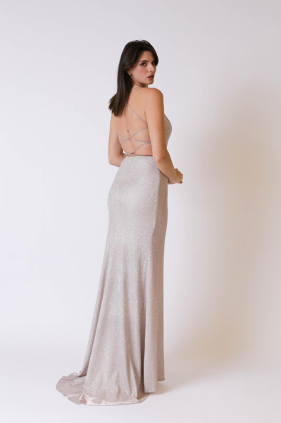 Long Glitter Dress Sirena - Gold